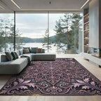 Dusty Rose Ornate Filigree Mandala Rug