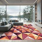 Geometric Radiant Sunset Prism Mosaic Rug