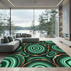 Emerald Green Agate Circles Rug