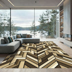 Mid-Century Modern Earth Tone Chevron Rug