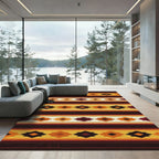 Warm Golden Southwest Geometric Diamond Rug