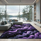 Cosmic Interstellar Purple Nebula Swirl Rug