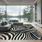 Bold Zebra Stripe Monochrome Contrast Rug