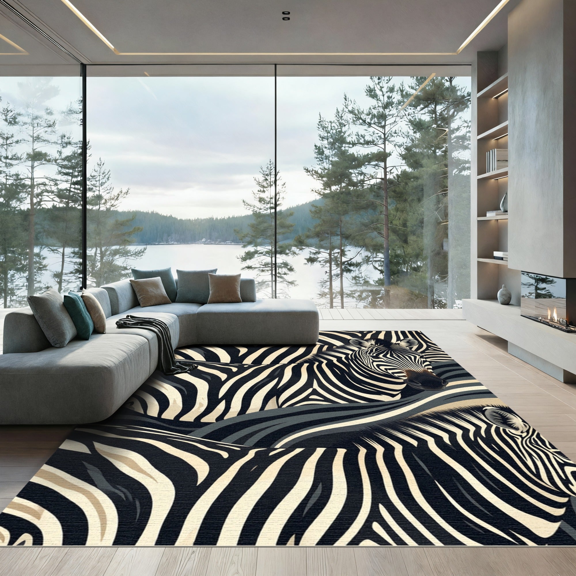 Bold Zebra Stripe Monochrome Contrast Rug