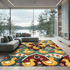 Whimsical Yellow Duck Folk Farmhouse Area Rug