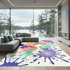 Vibrant Paint Splatter Abstract Splash Rug