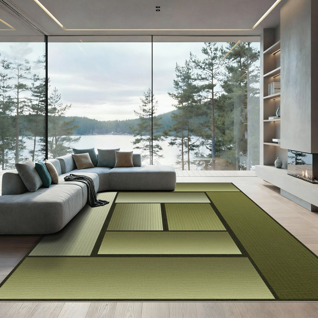 Earthy Tones Rectangular Block Rug