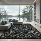 Monochromatic Ornate Acanthus Scroll Rug