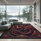 Gothic Crimson Dragon Fantasy Art Rug