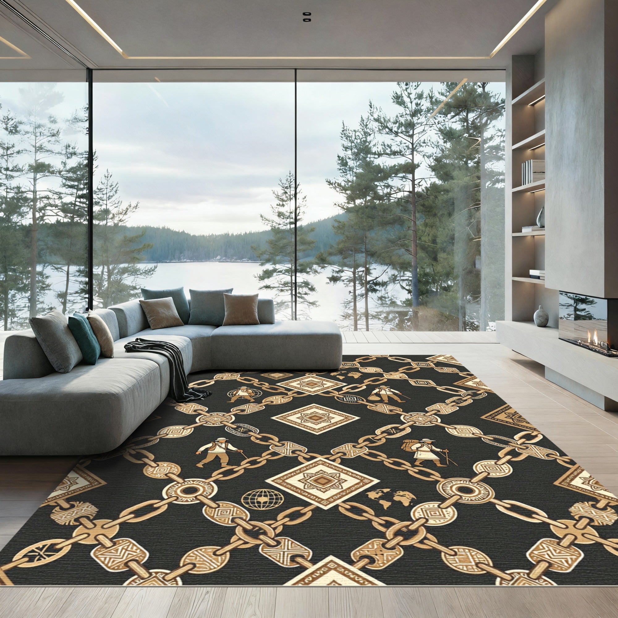 Global Explorer Chain Medallion Rug