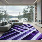 Geometric Violet Intersecting Linear Layers Rug