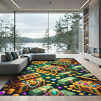 Glittering Treasure Chests Golden Coin Rug