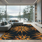 Radiant Gold Orbital Star Celestial Rug