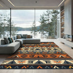 Earthy Geometric Camping Tent Stripe Rug