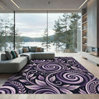 Purple Swirl Floral Vine Swirls Rug