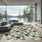 Mid Century Modern Terrazzo Speckled Tile Rug