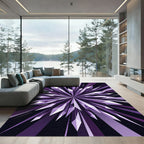Radiant Purple Crystal Starburst Burst Rug