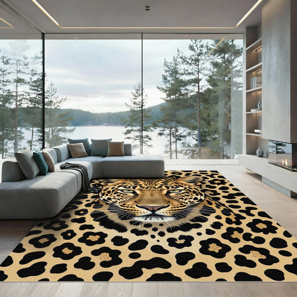 Bold Leopard Spot Contemporary Fauna Rug