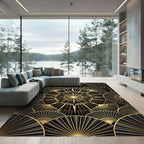 Art Deco Gold Radiant Fan Rug
