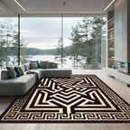 Gold Greek Key Maze Rug