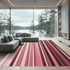 Modern Blush Pink Vertical Stripe Rug