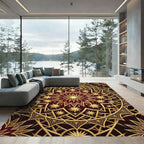 Golden Celestial Starry Medallion Rug