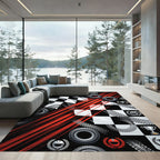 Dynamic Checkered Racing Flag Speed Rug