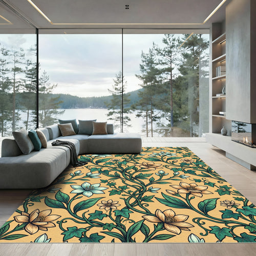 Art Nouveau Pastel Floral Vine Rug