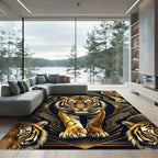Golden Tiger Art Deco Regal Rug