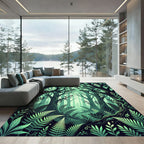 Lush Green Enchanted Forest Foliage Rug