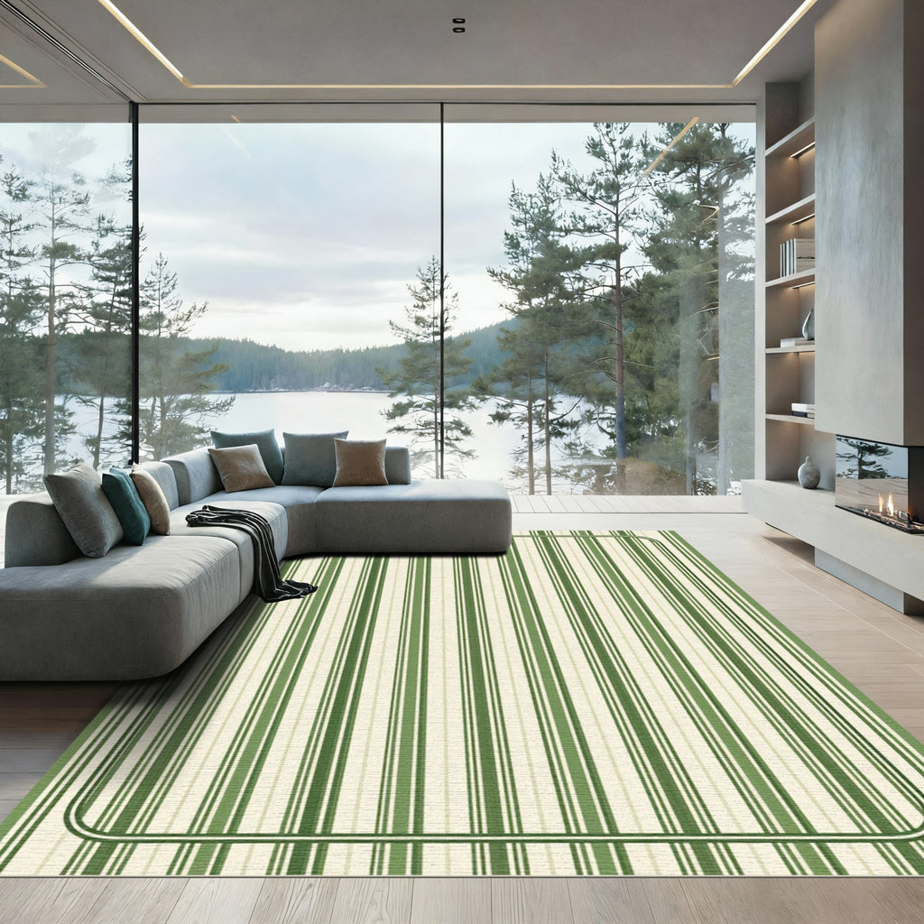 Verdant Stripes Tall Border Rug
