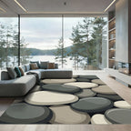 Contemporary Earthy Tone River Stone Rug