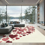 Crimson Pink Hearts Cascade Rug