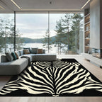 Wild Black White Animal Stripes Rug