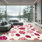 Pink Crimson Pomegranate Scatter Rug