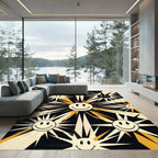 Retro Sunburst Smile Graphic Rug