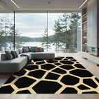 Black Gold Giraffe Spot Geometric Rug