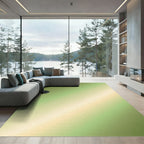 Green Yellow Gradient Diagonal Stripe Rug