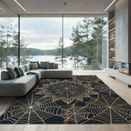 Golden Spiderweb Lace Medallion Rug