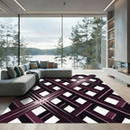 Deep Purple Intersecting Diagonal Grid Rug
