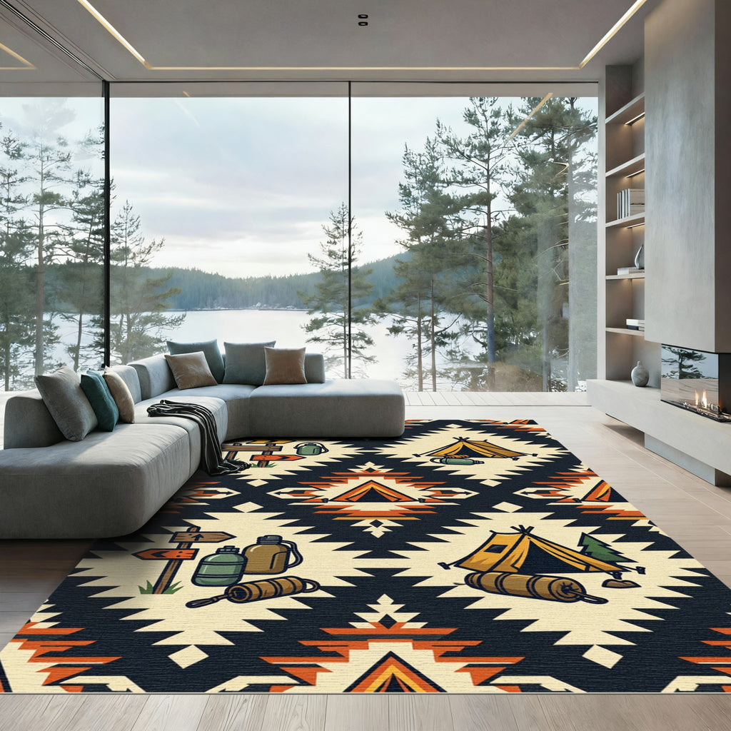 Adventure Inspired Southwestern Geometric Camping Rug