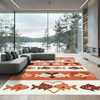 Romantic Kissing Fish Heart Collection Rug