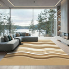 Golden Sand Layered Wave Rug