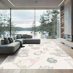 Whimsical Blush Tone Character Assortment Rug