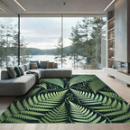 Lush Fern Foliage Botanical Garden Rug
