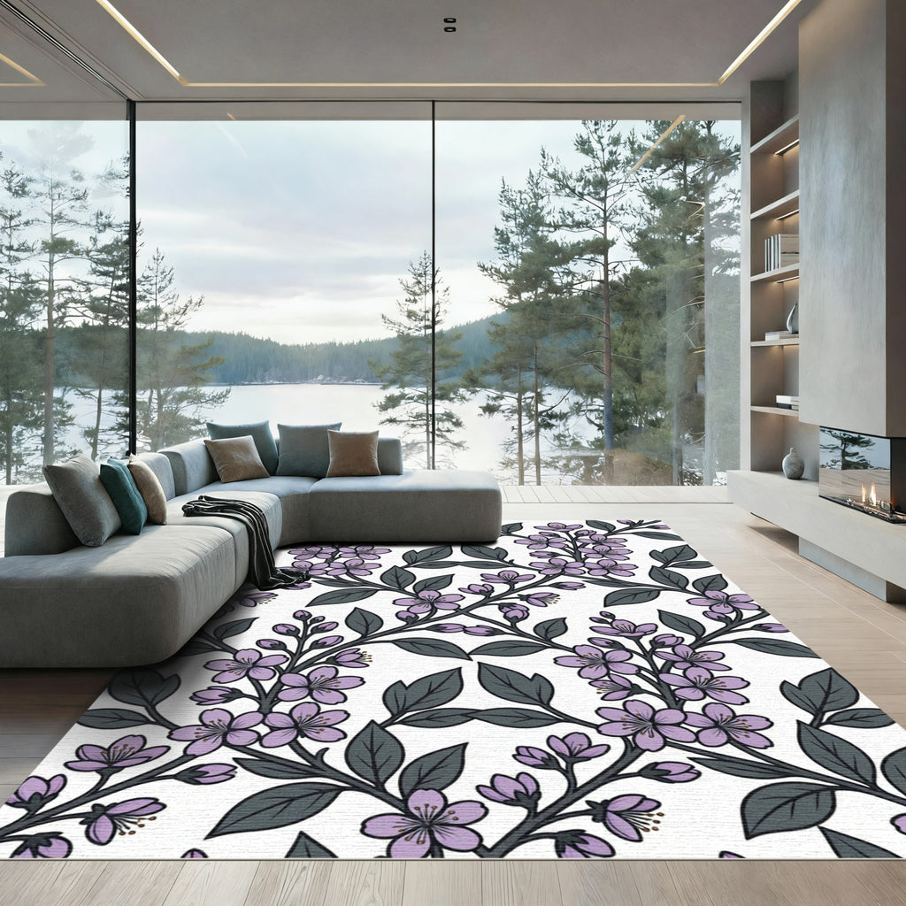 Lilac Blossom Branch Repeat Rug