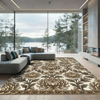 Antique Golden Floral Damask Rug