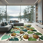 Botanical Kiwi Fruit Vine Illustration Rug