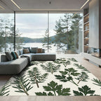 Green Herb Botanical Sprigs Rug