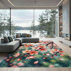 Delicate Pink Cherry Blossom Branch Rug
